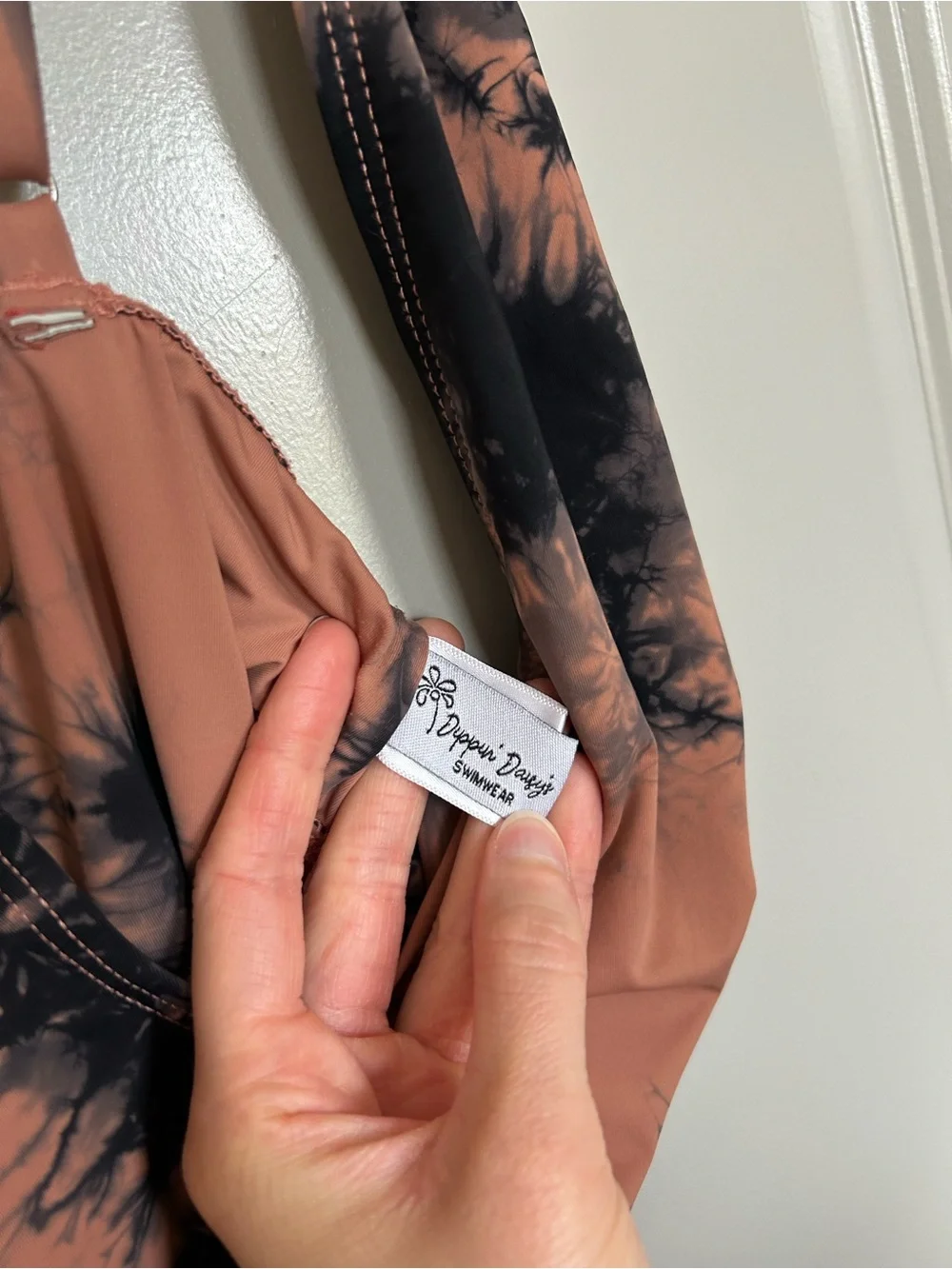 Dippin' Daisy's Pink Peach and Black Tie-Dye One-Piece Swimsuit